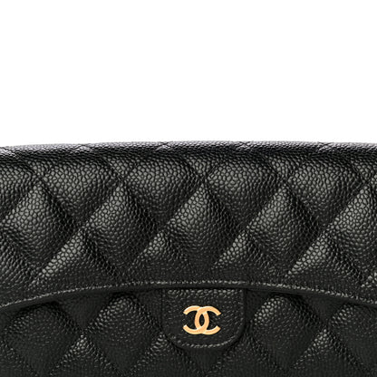 Chanel Caviar Quilted Large Gusset Flap Wallet Black 8 of 12