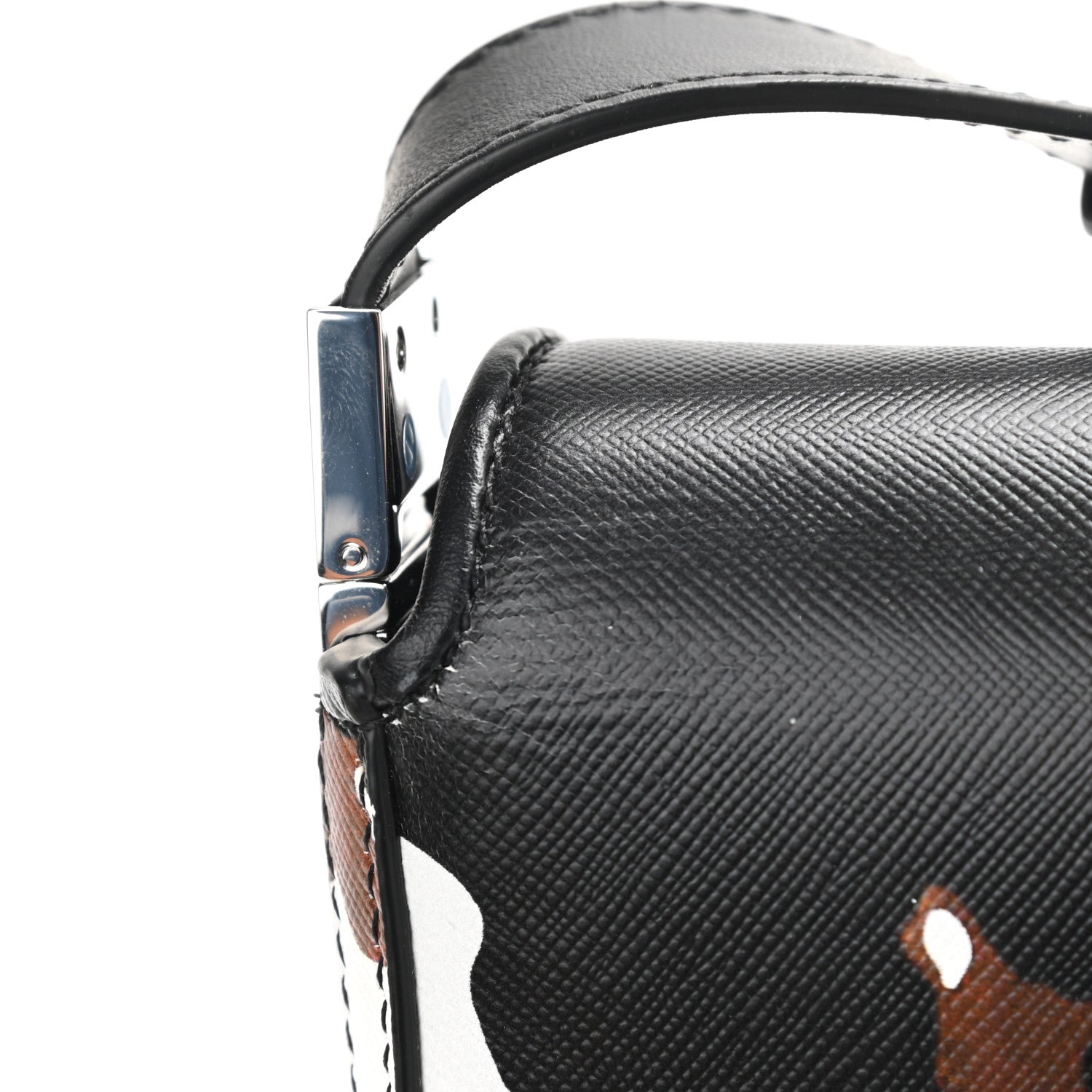 Burberry Calfskin Medium Camouflage Olympia Shoulder Bag Black 14 of 15