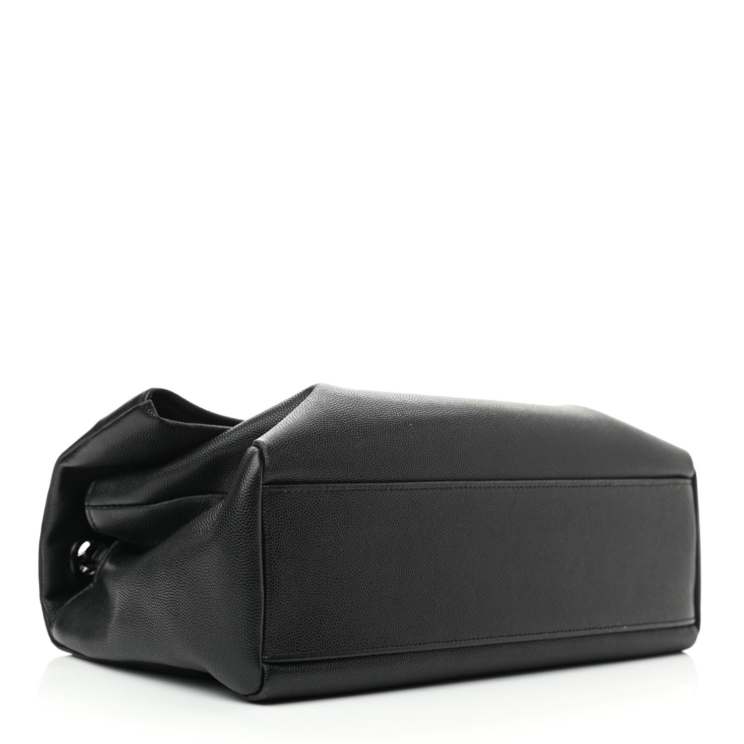 Saint Laurent Grain De Poudre Medium West Hollywood Monogram Fold-Over Black 4 of 11