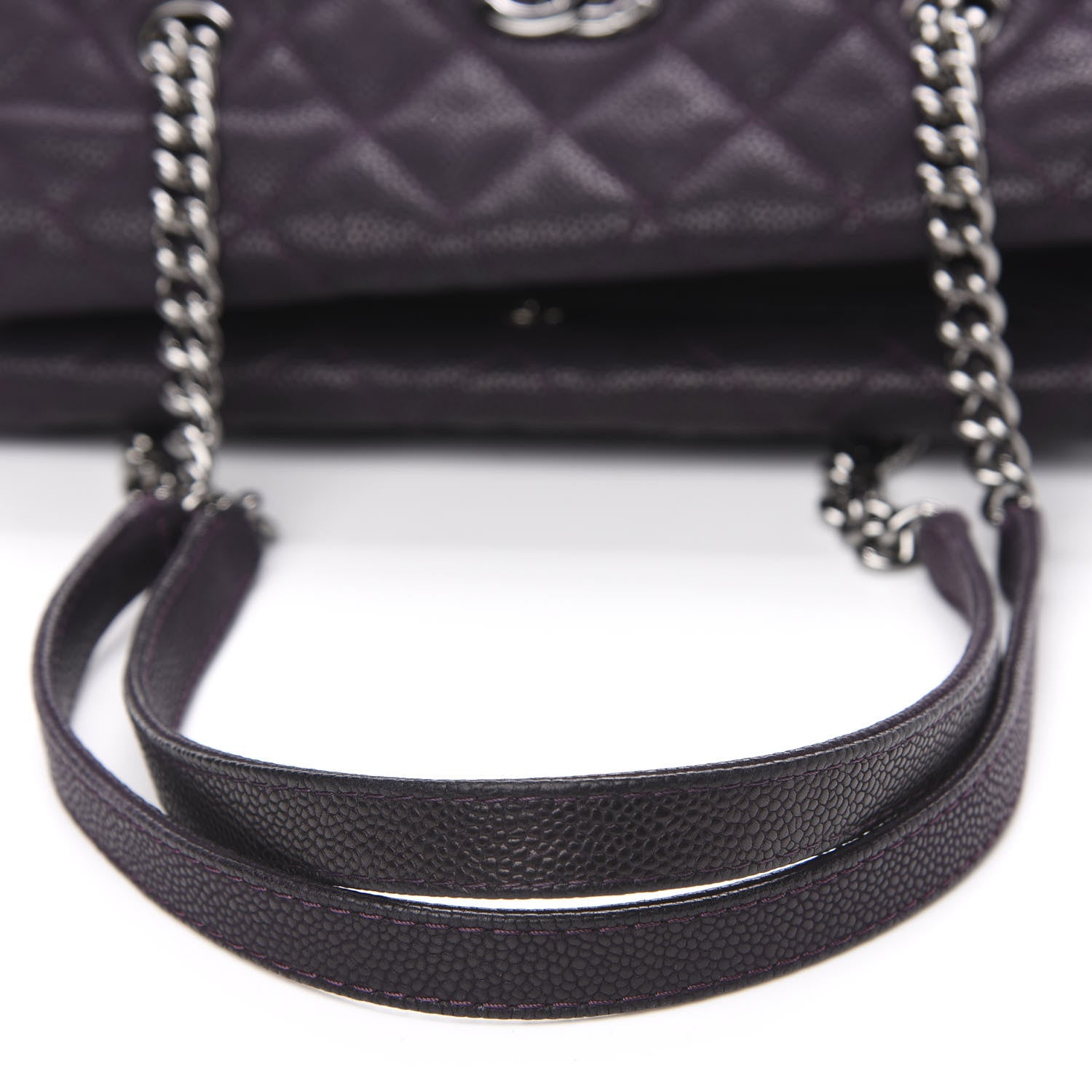 Chanel Iridescent Caviar Quilted Lady Pearly Tote Purple 12 of 13