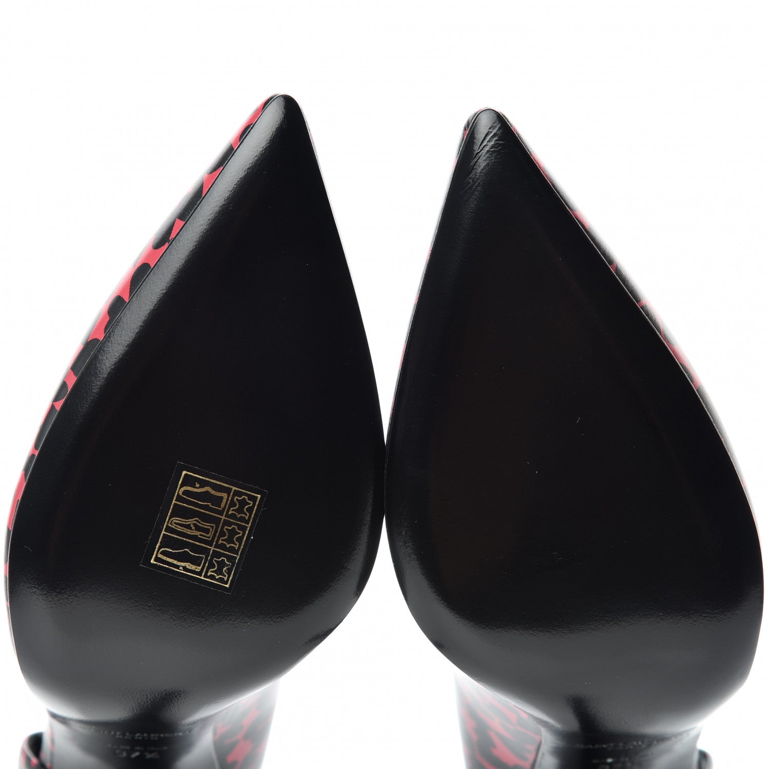Saint Laurent Calfskin Heart Print D'Orsay Paris 105 Pumps 37.5 Pink 7 of 9