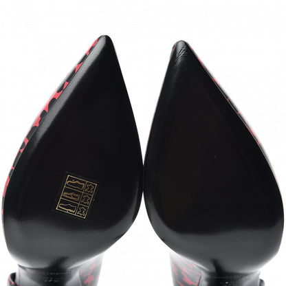 Saint Laurent Calfskin Heart Print D'Orsay Paris 105 Pumps 37.5 Pink 7 of 9