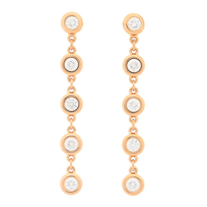 Tiffany 18K Rose Gold Elsa Peretti .47ctw Diamonds by the Yard 5 Drop Earrings 1 of 4