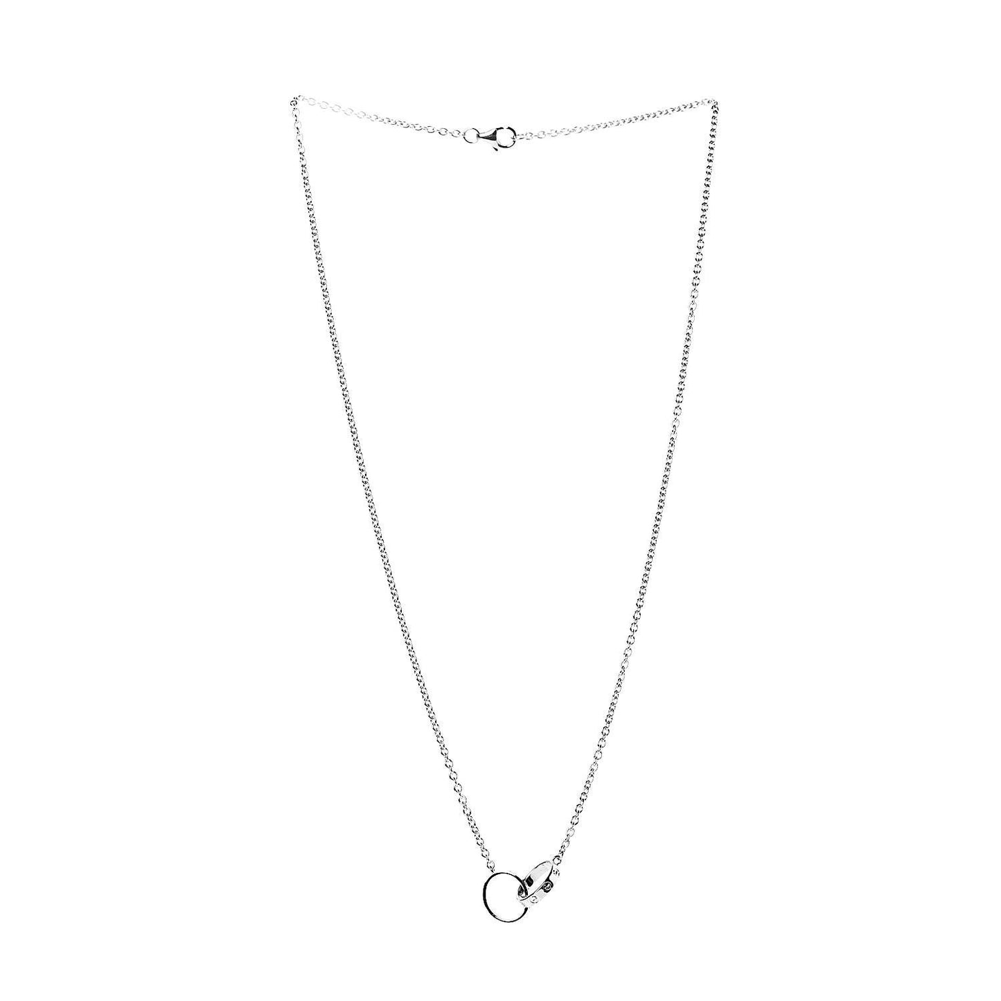 18K White Gold Interlocking LOVE Necklace