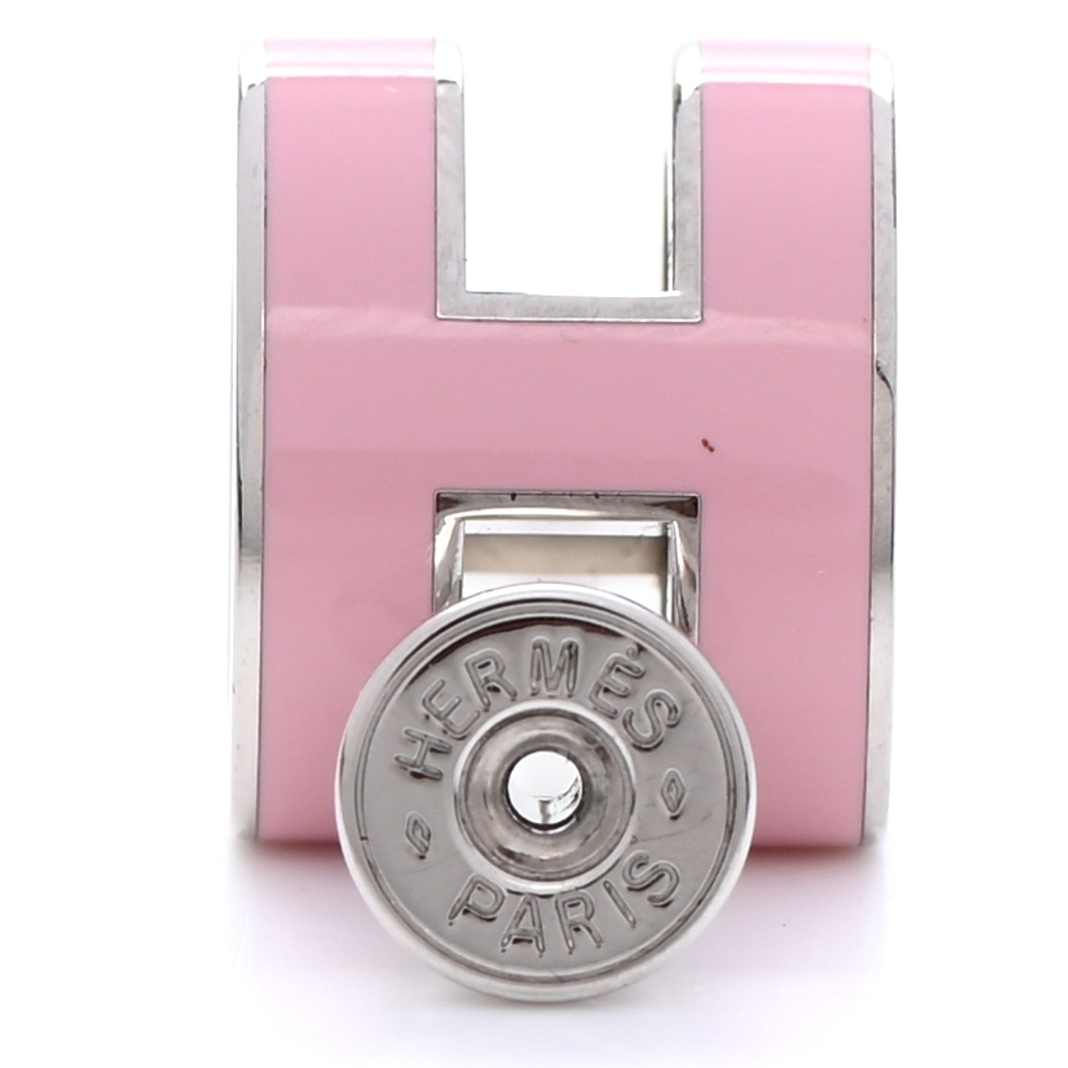 Hermes Palladium Lacquered Pop H Earrings Rose Dragee 3 of 5