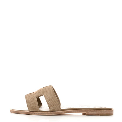 Hermes Suede Goatskin Oran Sandals 37 Beige Sable 1 of 9