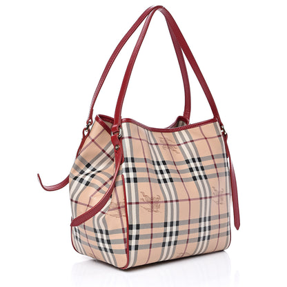 Burberry Haymarket Check Small Canterbury Tote Military Red 3 of 14