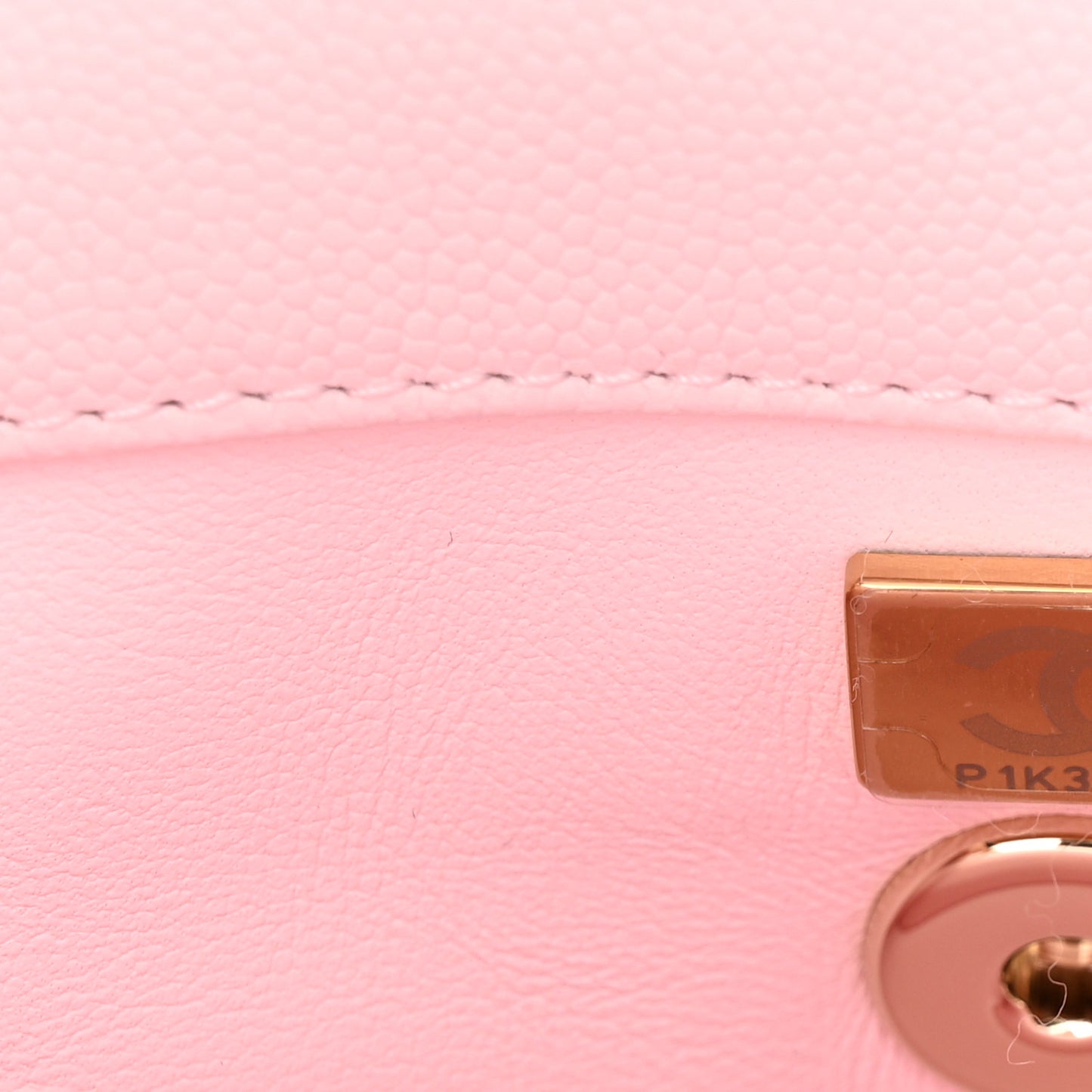 Caviar Quilted Mini Coco Handle Flap Light Pink