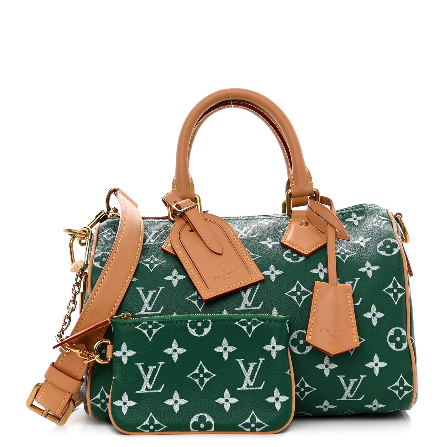Calfskin Monogram Speedy P9 Bandouliere 25 Green