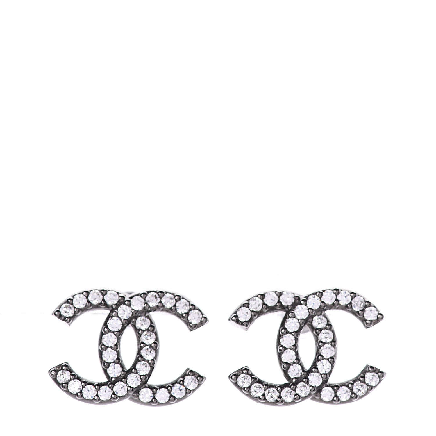 Chanel Ruthenium Crystal CC Earrings 1 of 4