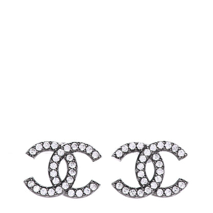 Chanel Ruthenium Crystal CC Earrings 1 of 4