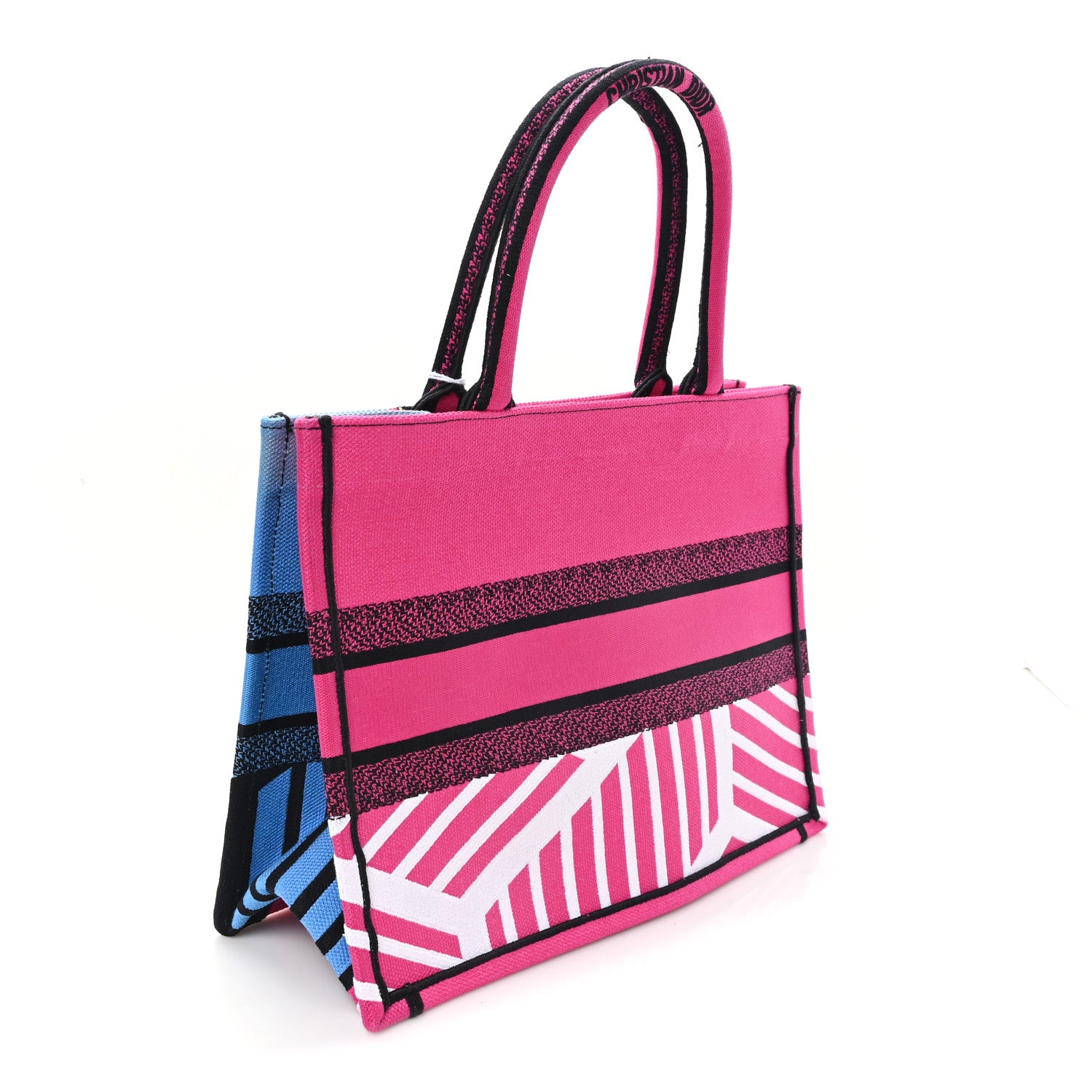 Christian Dior Canvas Embroidered Medium Jungle Pop Book Tote Fuchsia Multicolor 3 of 11