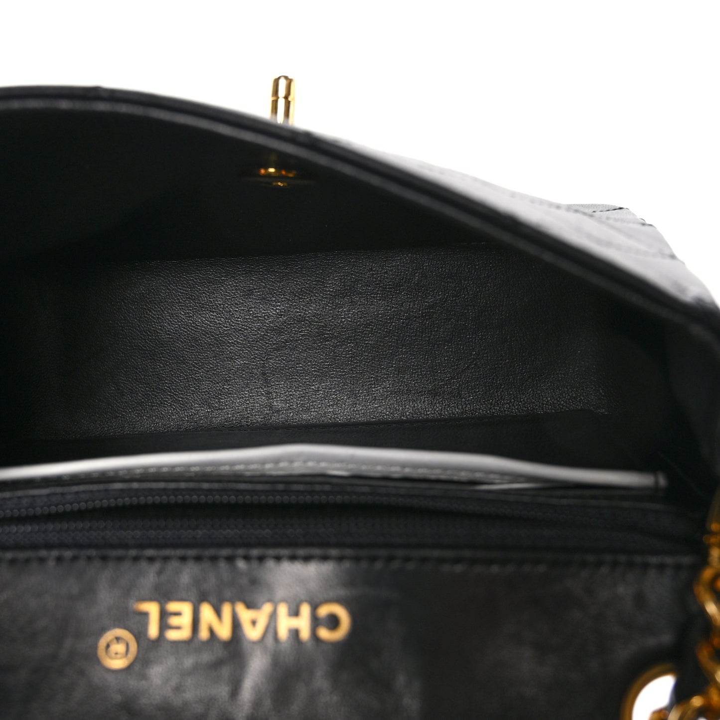 Lambskin Quilted Mini Square Flap Bag Black White