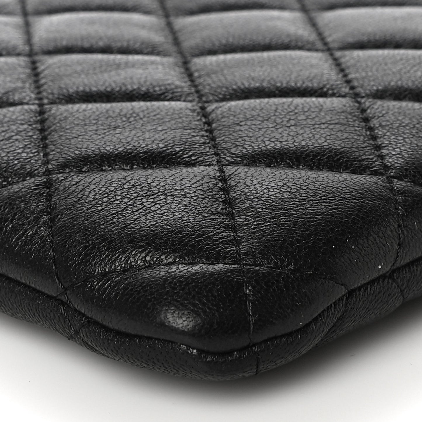 Sheepskin Quilted Medium Vintage Mademoiselle Cosmetic Case Black