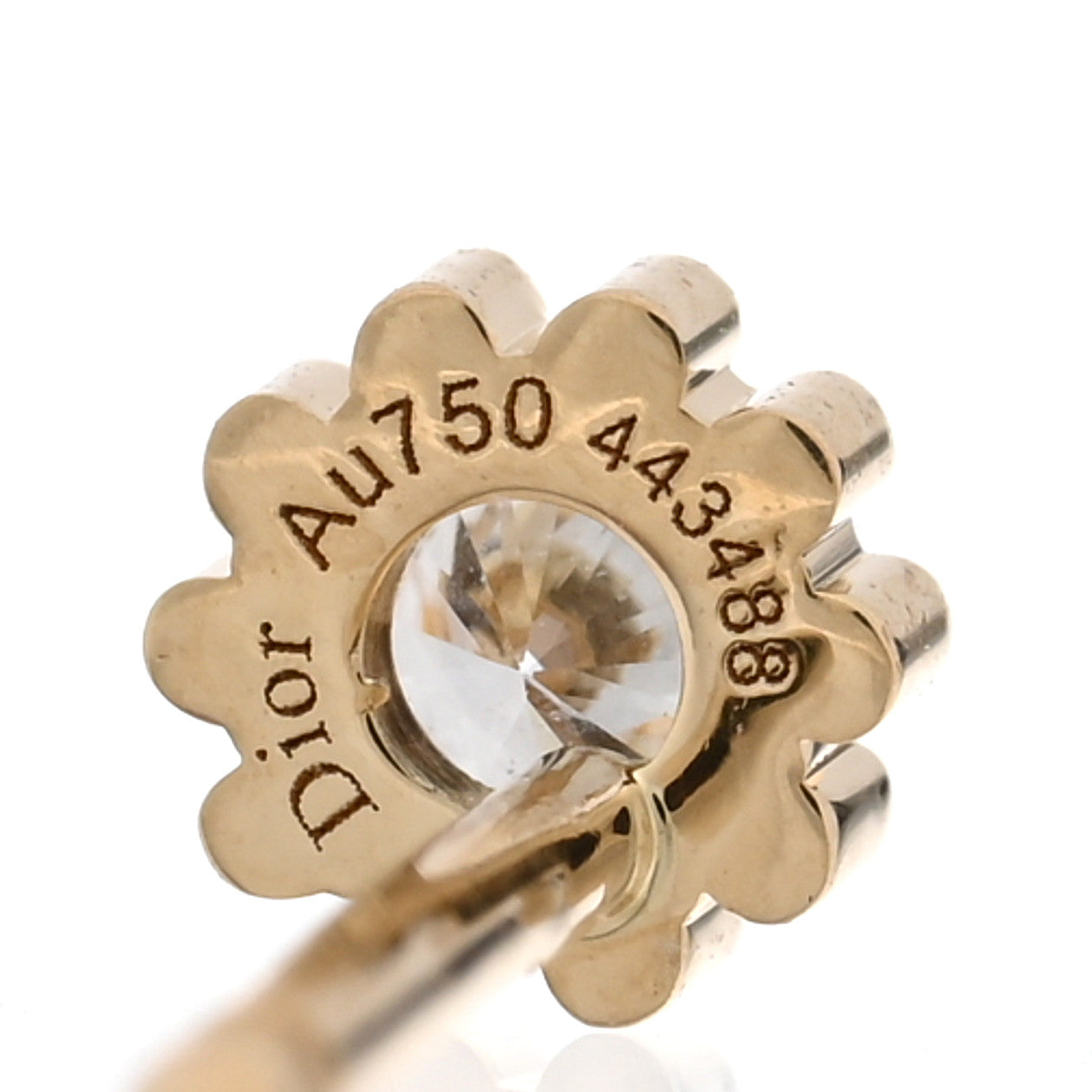 Christian Dior 18K Yellow Gold Diamond Mimirose Single Earring 4 of 4