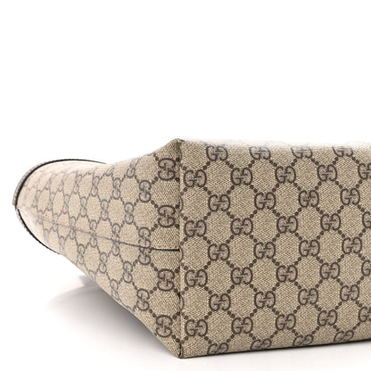 Gucci GG Supreme Monogram Textured Calfskin Web Medium Ophidia Shopping Tote Beige Ebony New Acero 8 of 9