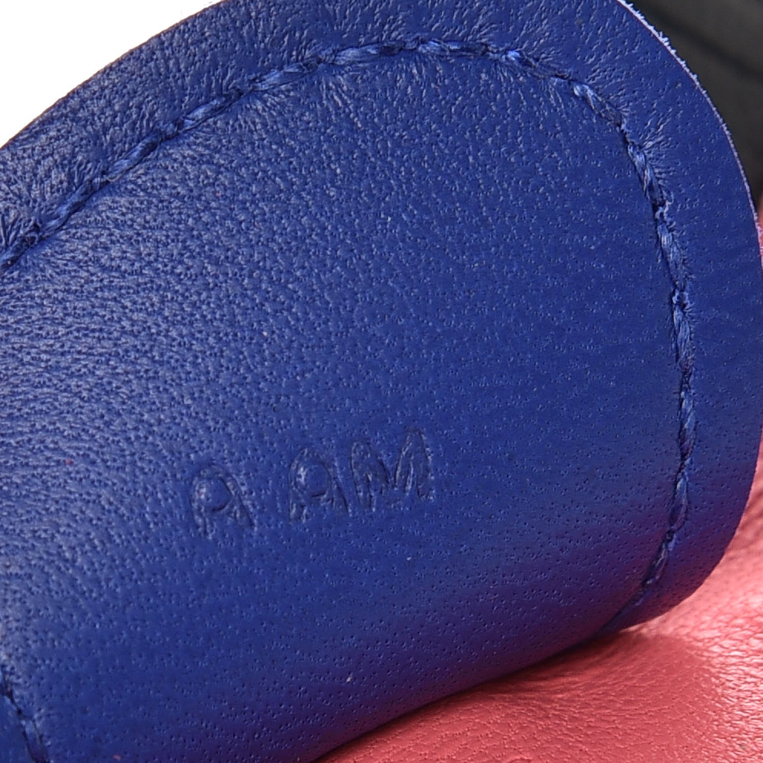 Hermes Milo Lambskin Grigri Rodeo Bag Charm MM Rose Azalee Bleu Electrique Vert Cypress 3 of 5