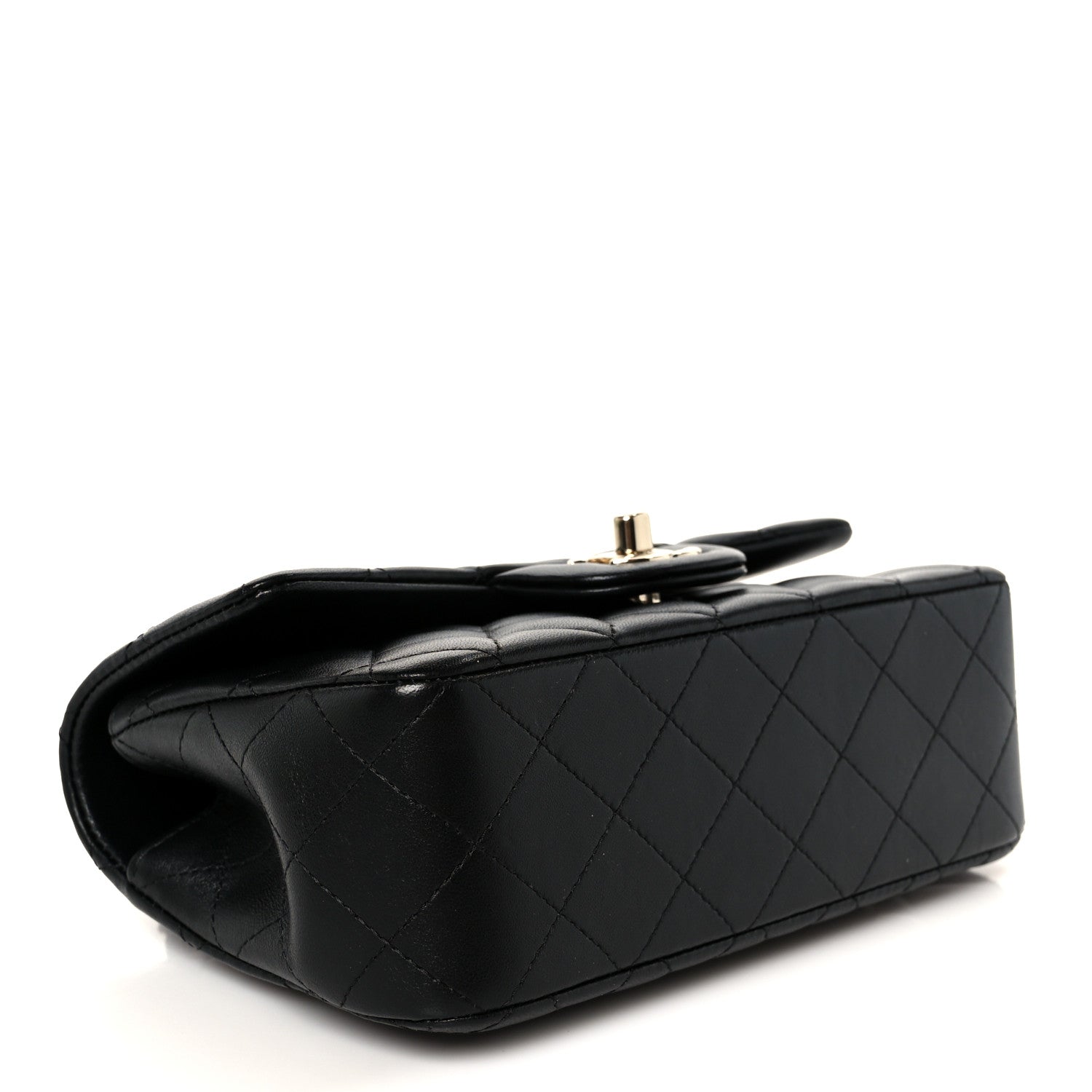 Chanel Lambskin Quilted Mini Top Handle Rectangular Flap Black 4 of 11