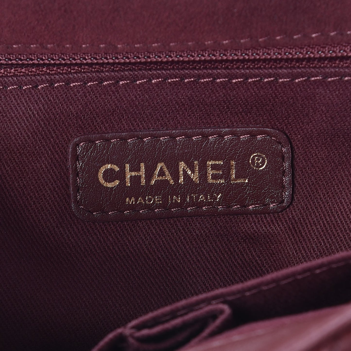 Suede Lambskin Glazed Calfskin Large Lady Vintage Chevron Flap Burgundy