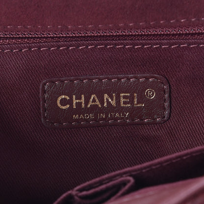 Chanel Suede Lambskin Glazed Calfskin Large Lady Vintage Chevron Flap Burgundy 6 of 14