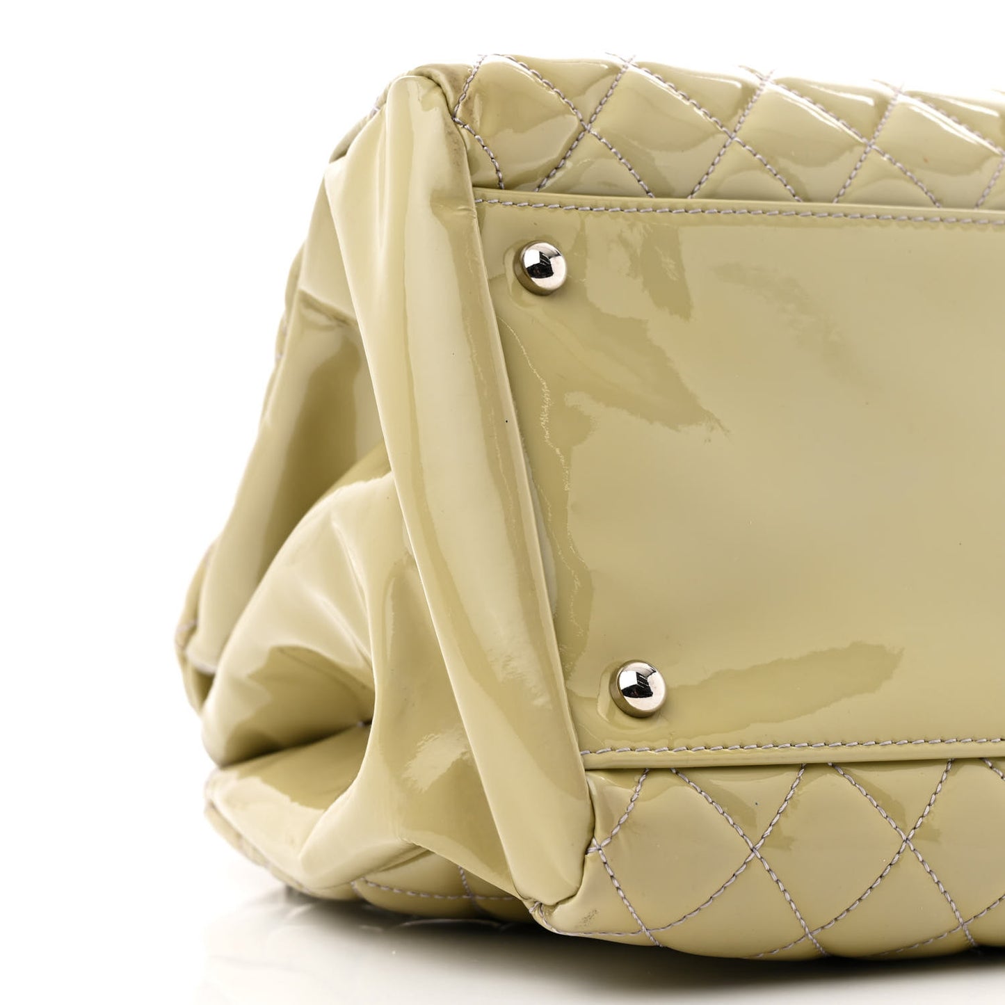 Patent Quilted Large Just Mademoiselle Bowling Bag Light Green
