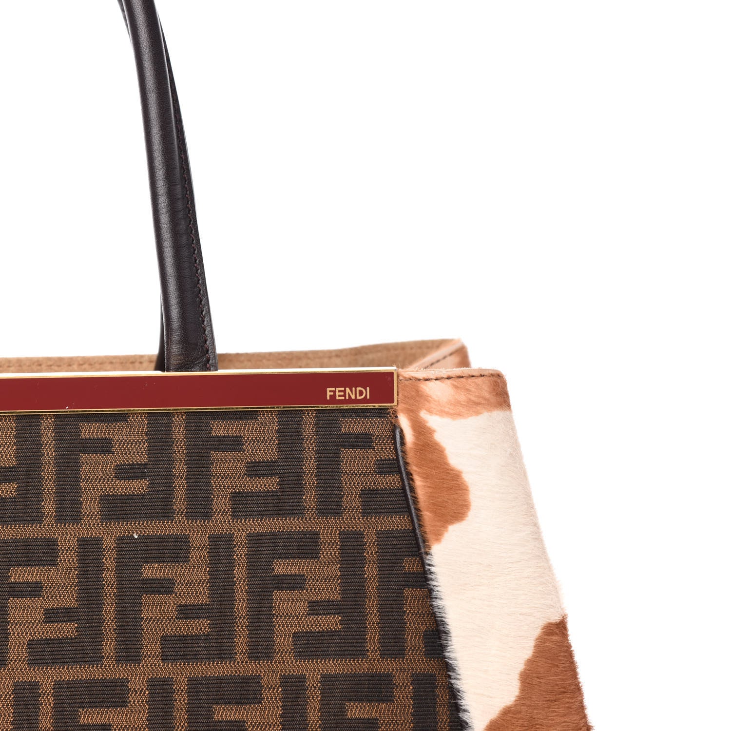 Fendi Calf Hair Zucca Large 2Jours Tote Tobacco Multicolor 12 of 12