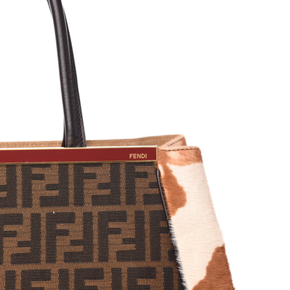 Fendi Calf Hair Zucca Large 2Jours Tote Tobacco Multicolor 12 of 12
