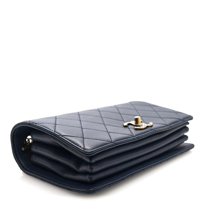 Chanel Lambskin Quilted Small Art Nouvelle Flap Bag Navy 4 of 10