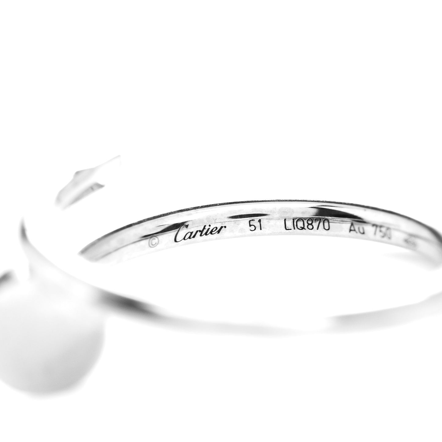 18K White Gold Small Juste Un Clou Ring 51 5.75