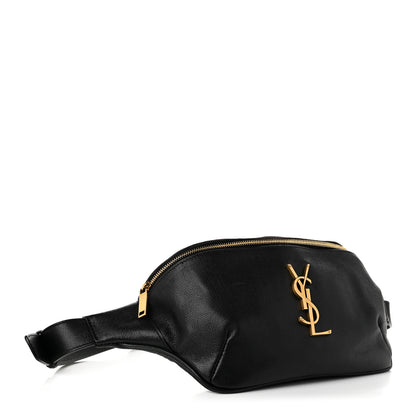 Saint Laurent Grain De Poudre Monogram Belt Bag Black 3 of 10