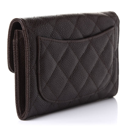 Chanel Caviar Quilted Small Flap Wallet Brown 3 of 9