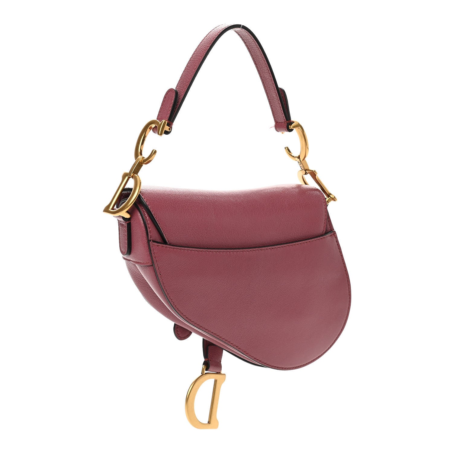 Christian Dior Grained Calfskin Mini Saddle Bag Mallow Rose 2 of 10
