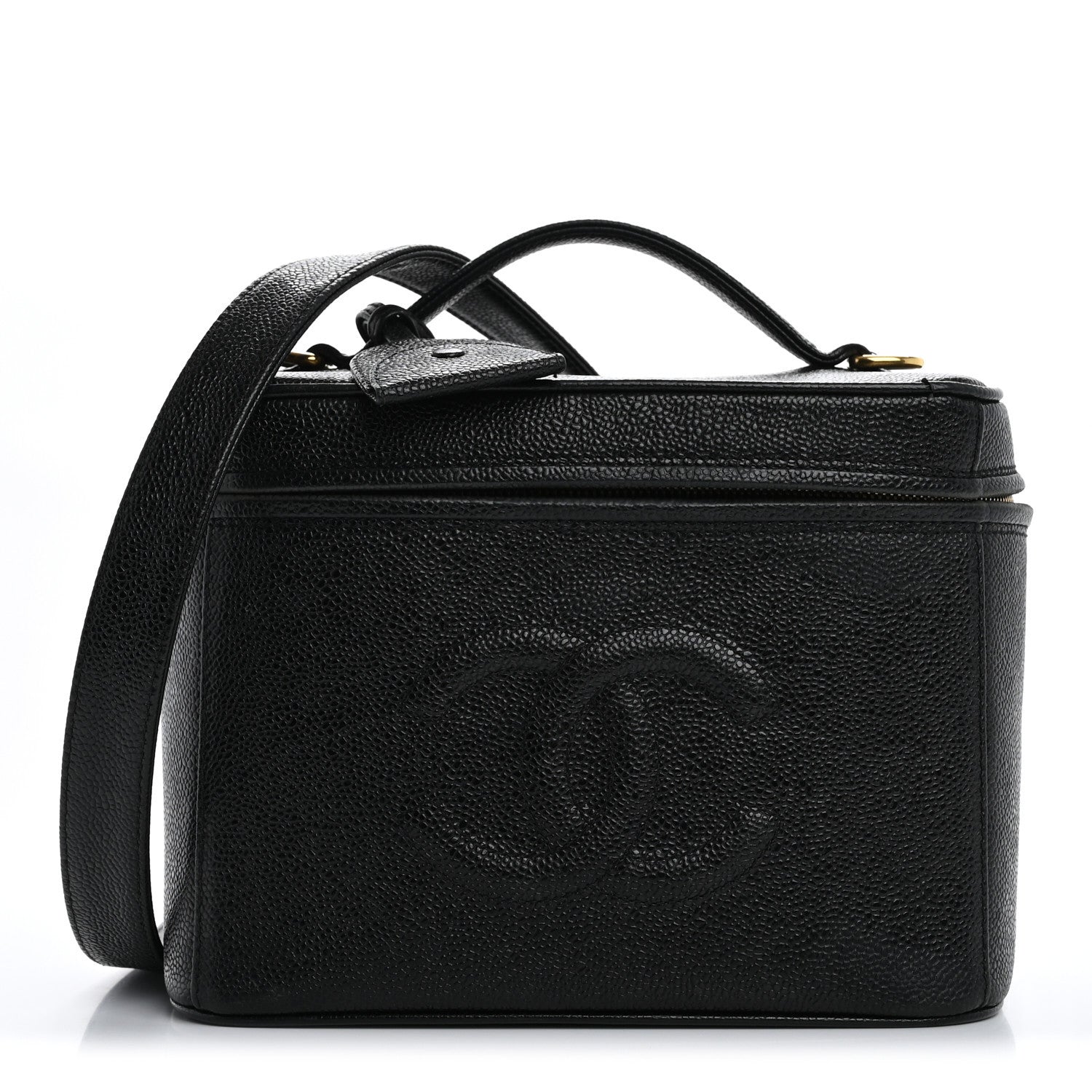 Chanel Caviar CC Vanity Train Case Black 1 of 14