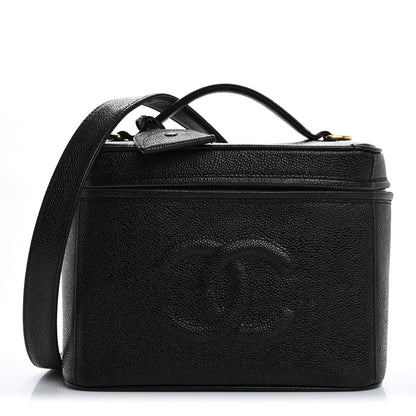 Chanel Caviar CC Vanity Train Case Black 1 of 14