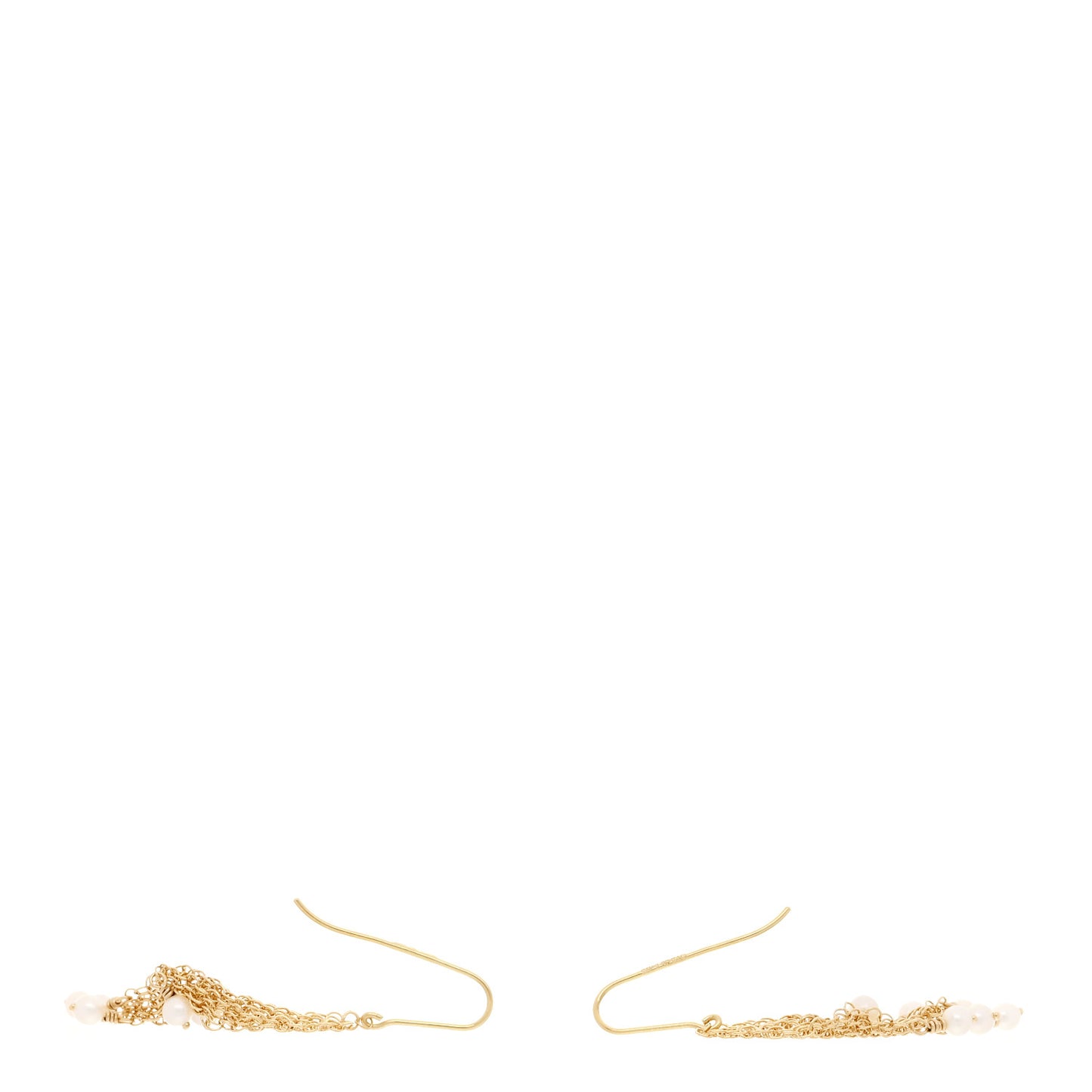 18K Yellow Gold Cultured Pearl Elsa Peretti Mesh Fringe Earrings