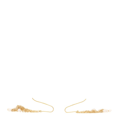 Tiffany 18K Yellow Gold Cultured Pearl Elsa Peretti Mesh Fringe Earrings 3 of 4