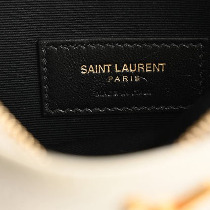 Saint Laurent Grain De Poudre Chevron Monogram Large Bill Pouch Blanc Vintage 6 of 11