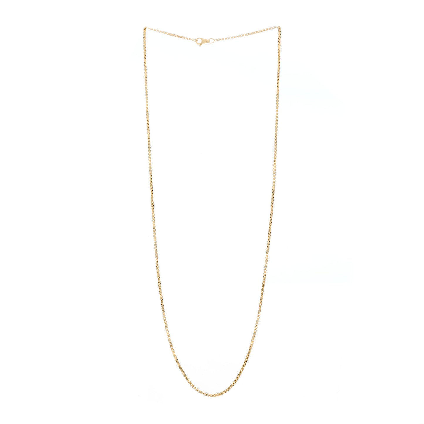 18K Yellow Gold 1.7mm Box Chain Necklace 23"