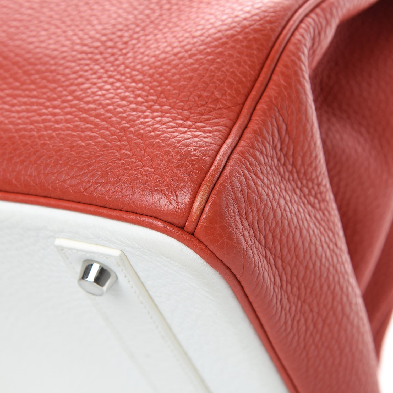 Hermes Togo Casaque Birkin 40 Sanguine White 11 of 18