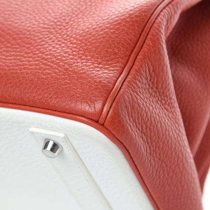 Hermes Togo Casaque Birkin 40 Sanguine White 11 of 18