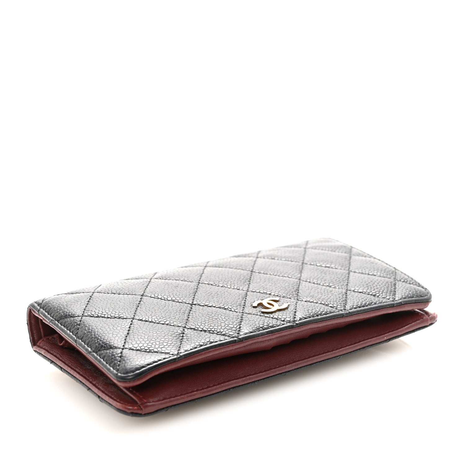 Chanel Caviar Quilted Yen Wallet Black 4 of 9