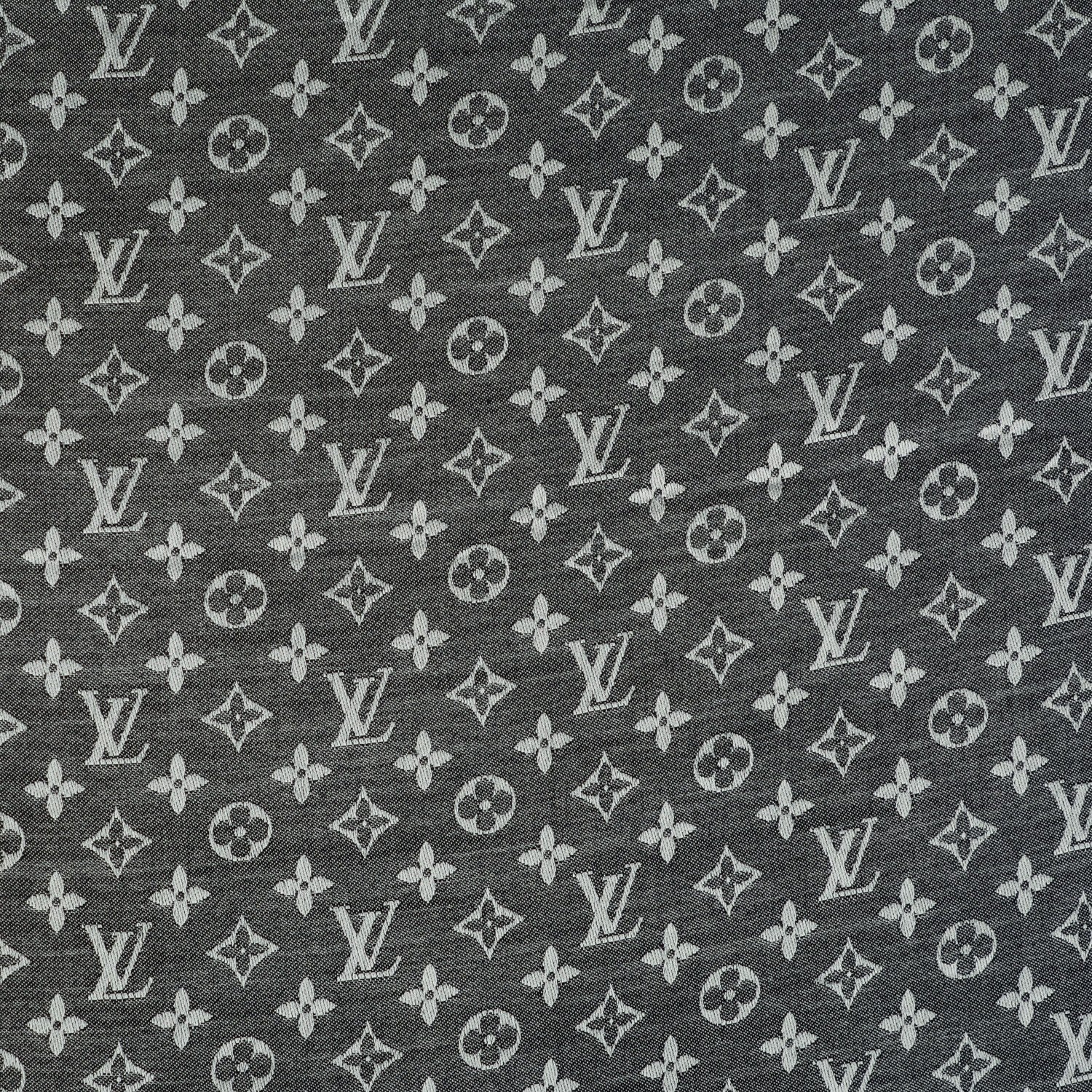 Louis Vuitton Wool Silk Monogram Denim Shawl Black 1 of 7