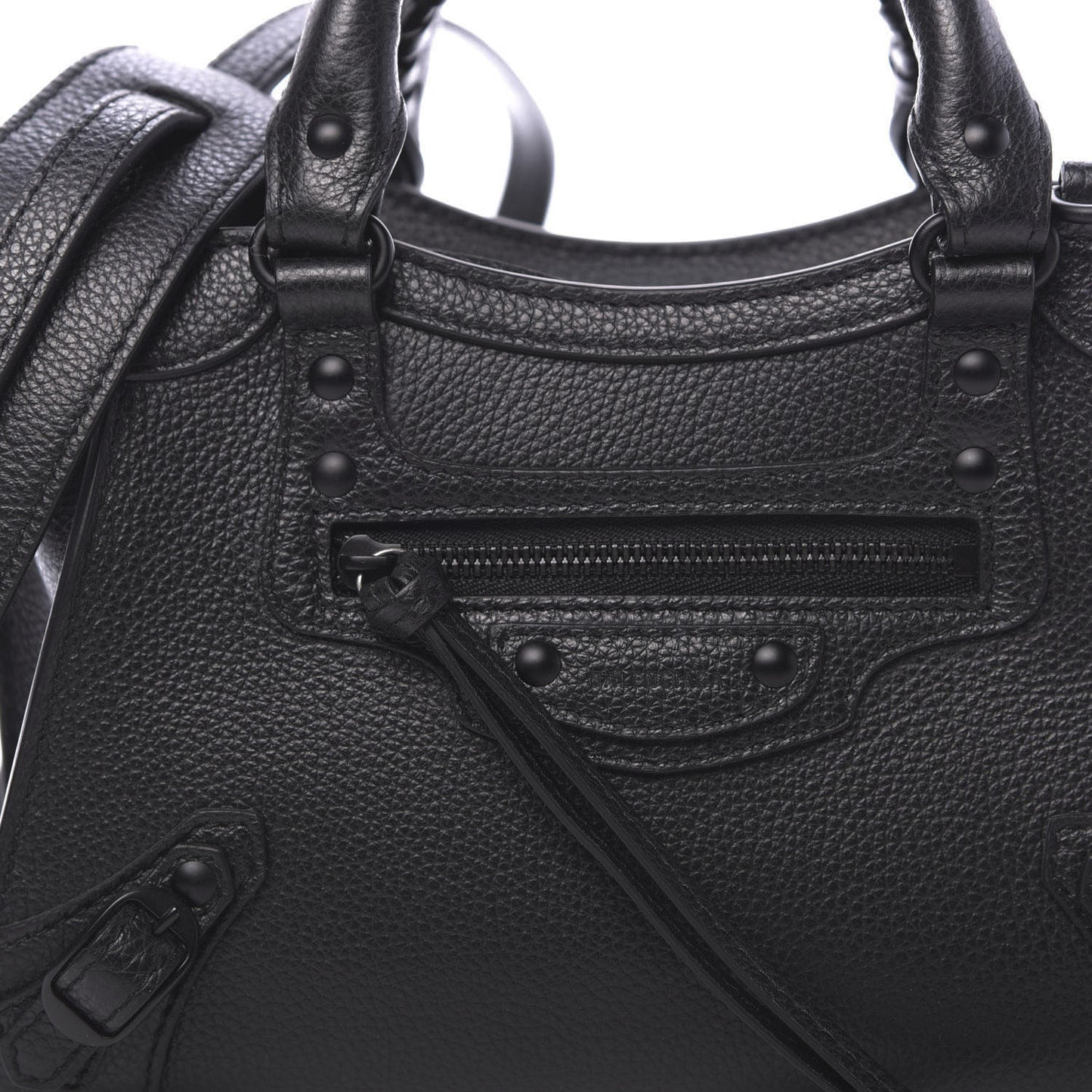 Grained Calfskin Neo Classic Black Hardware Mini City Black