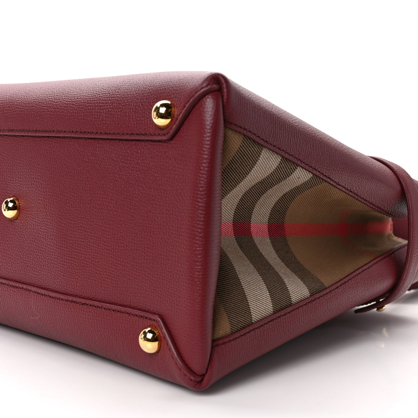 Derby Calfskin House Check Medium Banner Tote Crimson
