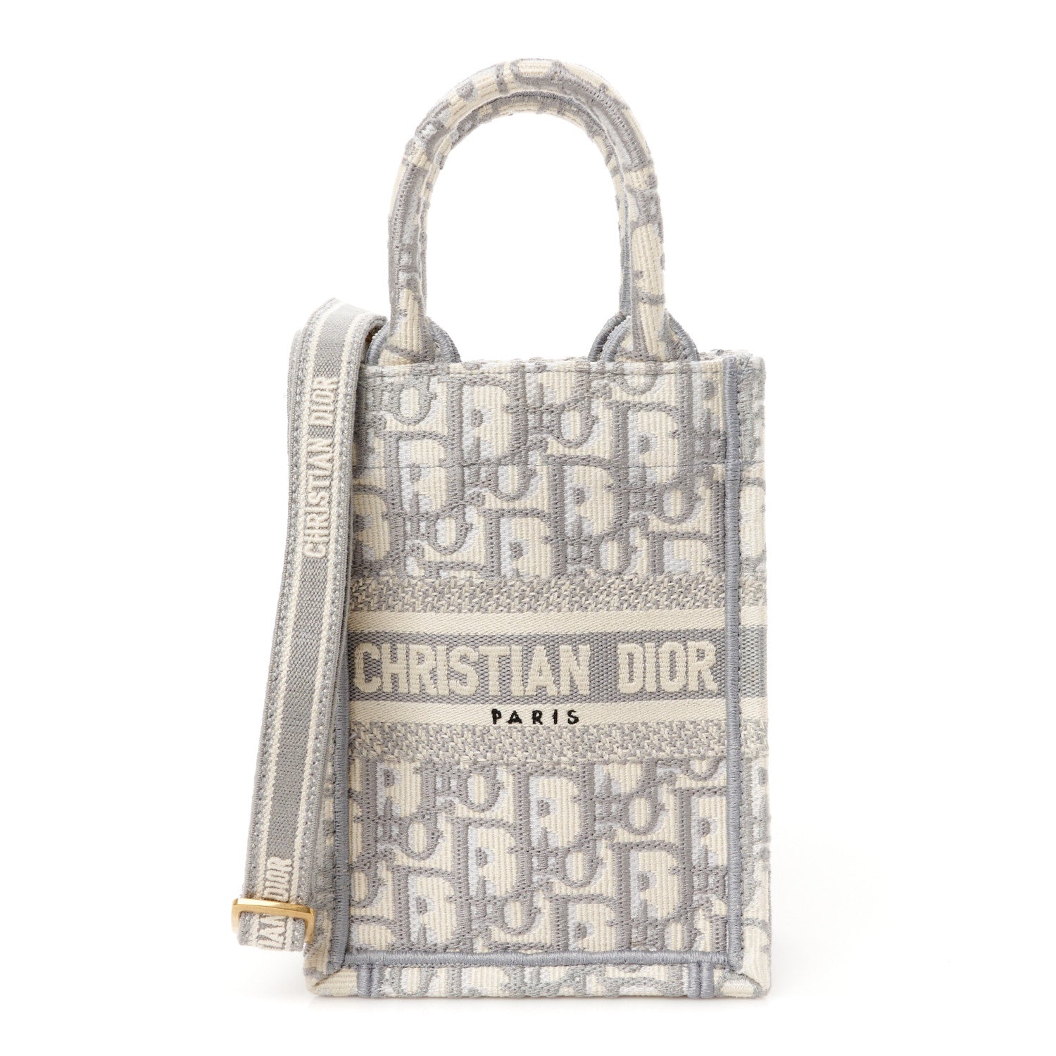 Christian Dior Oblique Mini Book Tote Phone Bag Grey 1 of 11
