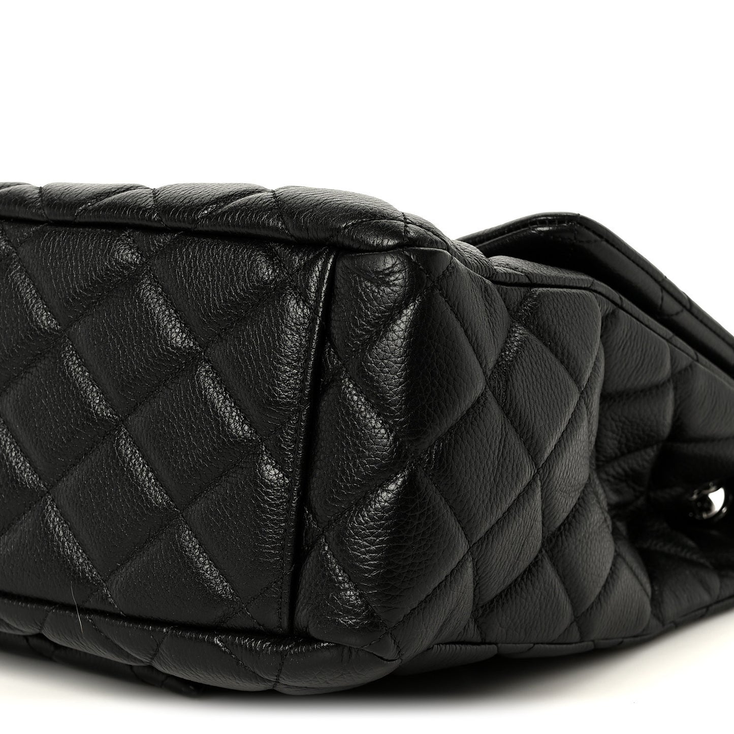 Calfskin Quilted XXL Travel Flap Bag Black