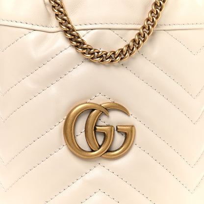 Gucci Calfskin Matelasse Mini GG Marmont 2.0 Bucket Bag White 8 of 11