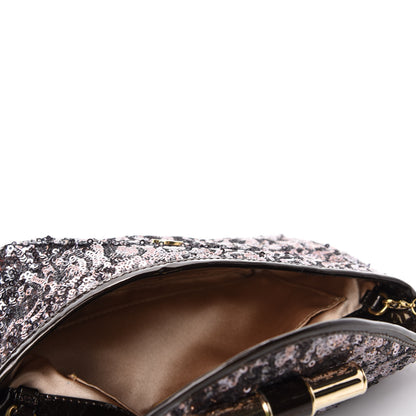 Jimmy Choo Sequin Envelope Clutch Silver Black 5 of 11