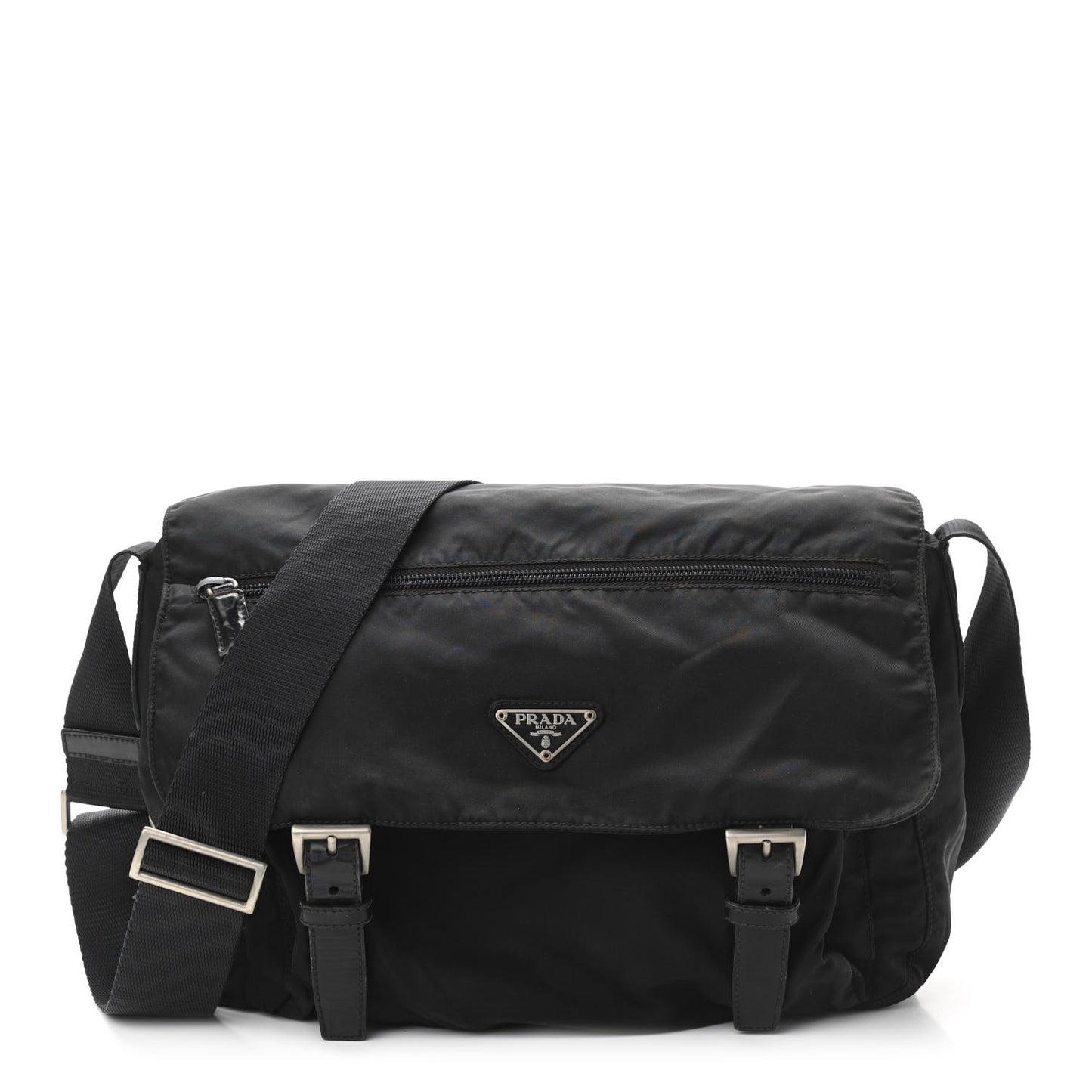 Nylon Vela Messenger Bag Black