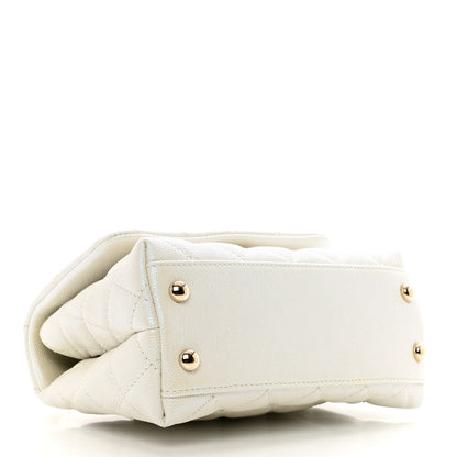 Chanel Iridescent Caviar Quilted Extra Mini Coco Handle Flap White 4 of 11
